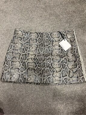 STATEMENT Snake Print Mini Skirt with Accent Zipper